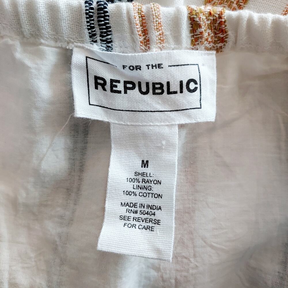 For The Republic Strapless Striped Linen Romper Size M - Picture 10 of 10